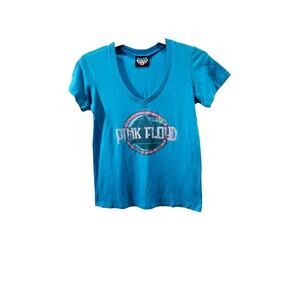 Junk Food Pink Floyd Dark Side Of The Moon Graphic T-Shirt Women M Blue 2014